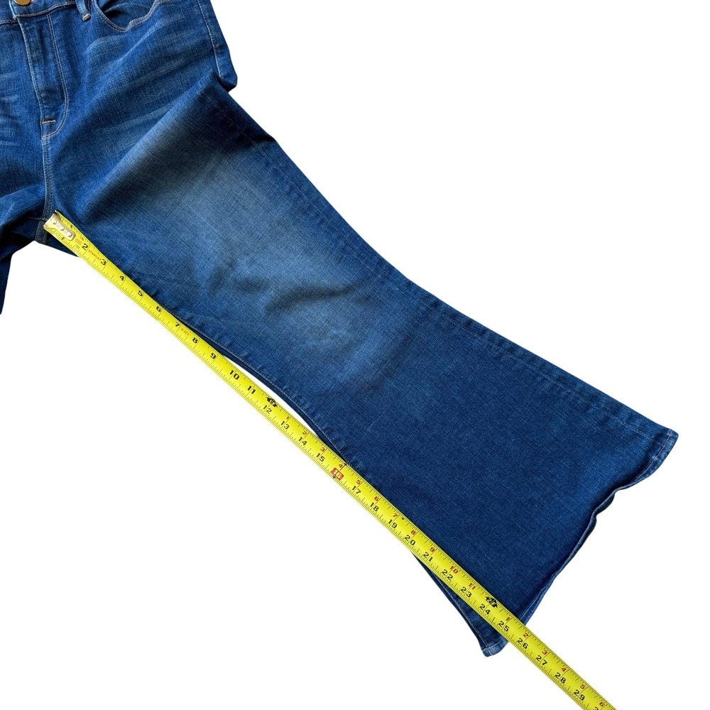 FRAME Le Crop Bell High Rise Flare Jeans Blue Medium Wash Women's Size 29 - Picture 5 of 9